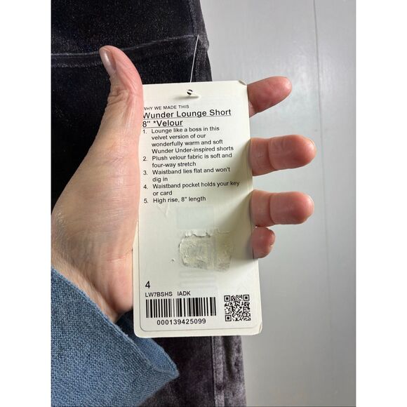 Lululemon NWT Wunder Lounge Short 8” Velour in Multicolor Size 4 - Picture 7 of 8